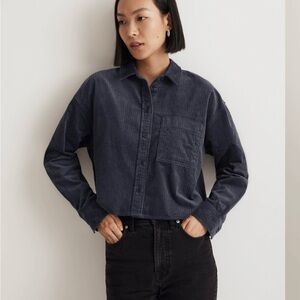 Madewell Cropped Corduroy Button Down